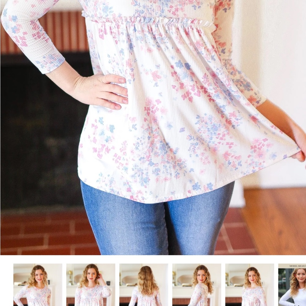 Vanilla Bay Pastel Floral Blouse